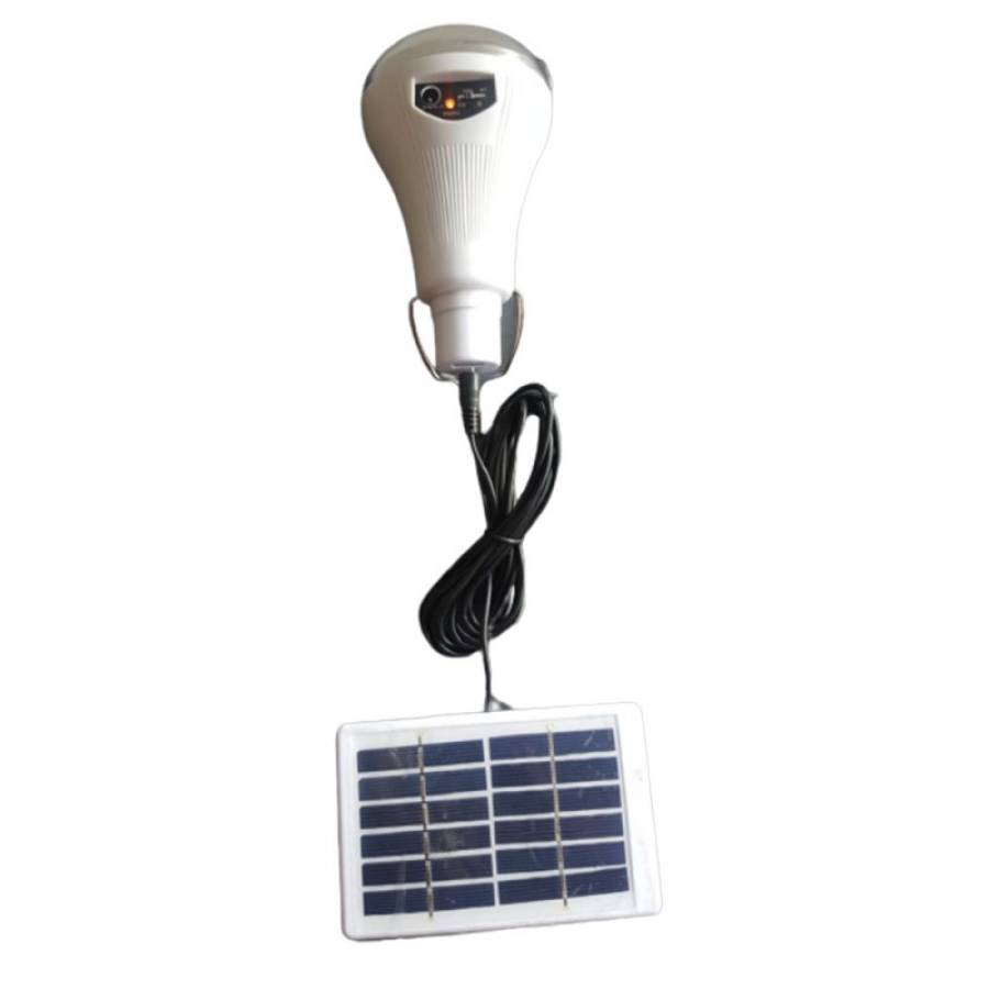 Bec Led Klausstech Cu Incarcare Solara, Autonomie 4-6 H, Putere 10w, Incarcare Telefon Mobil, Panou Solar Inclus, Compact, Culoare Alb