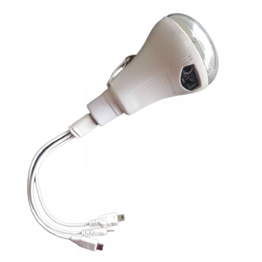 Bec Led Klausstech Cu Incarcare Solara, Autonomie 4-6 H, Putere 10w, Incarcare Telefon Mobil, Panou Solar Inclus, Compact, Culoare Alb