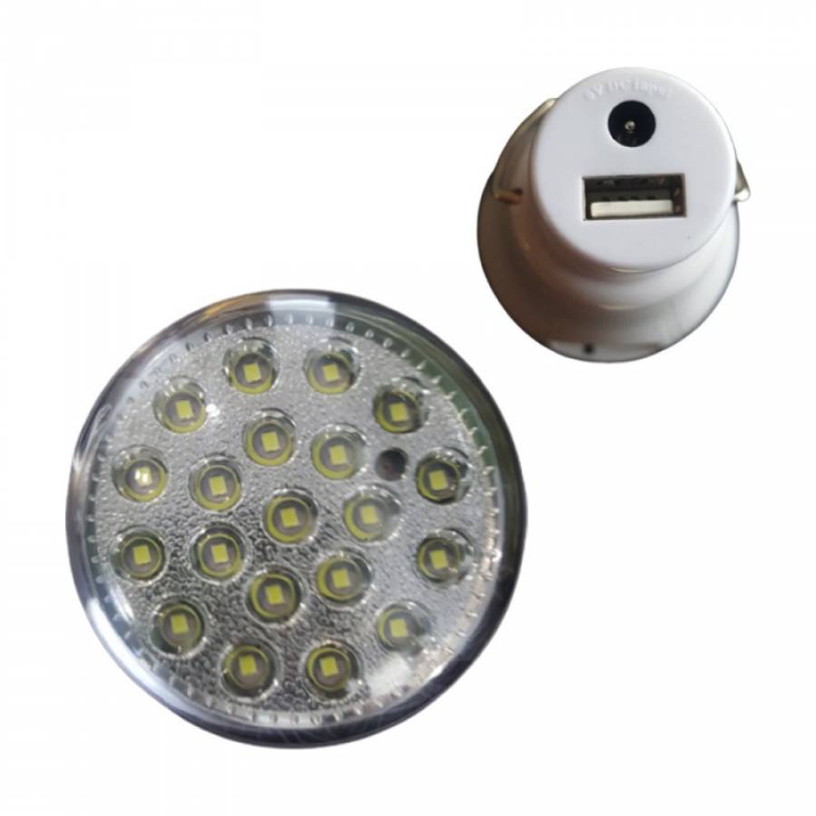 Bec Led Klausstech Cu Incarcare Solara, Autonomie 4-6 H, Putere 10w, Incarcare Telefon Mobil, Panou Solar Inclus, Compact, Culoare Alb