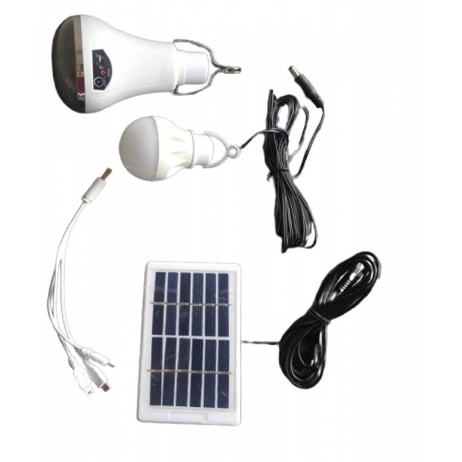 Bec Led Klausstech Cu Incarcare Solara, Autonomie 4-6 H, Putere 10w, Incarcare Telefon Mobil, Panou Solar Inclus, Compact, Culoare Alb