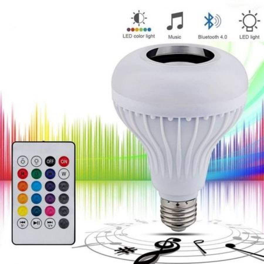 Bec Multifunctional Klausstech, 12 W, Lumini Led Rgb, Difuzor Integrat, Telecomanda Inclusa, Design Modern, Alb