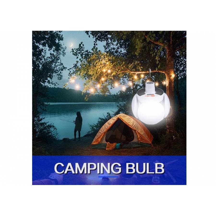 Bec Portabil Led Cu Incarcare Solara Klausstech. 5 Moduri, Indicator Luminos Baterie, Ajustabil, Rezistent La Praf / Apa, 12 Ore, Alb