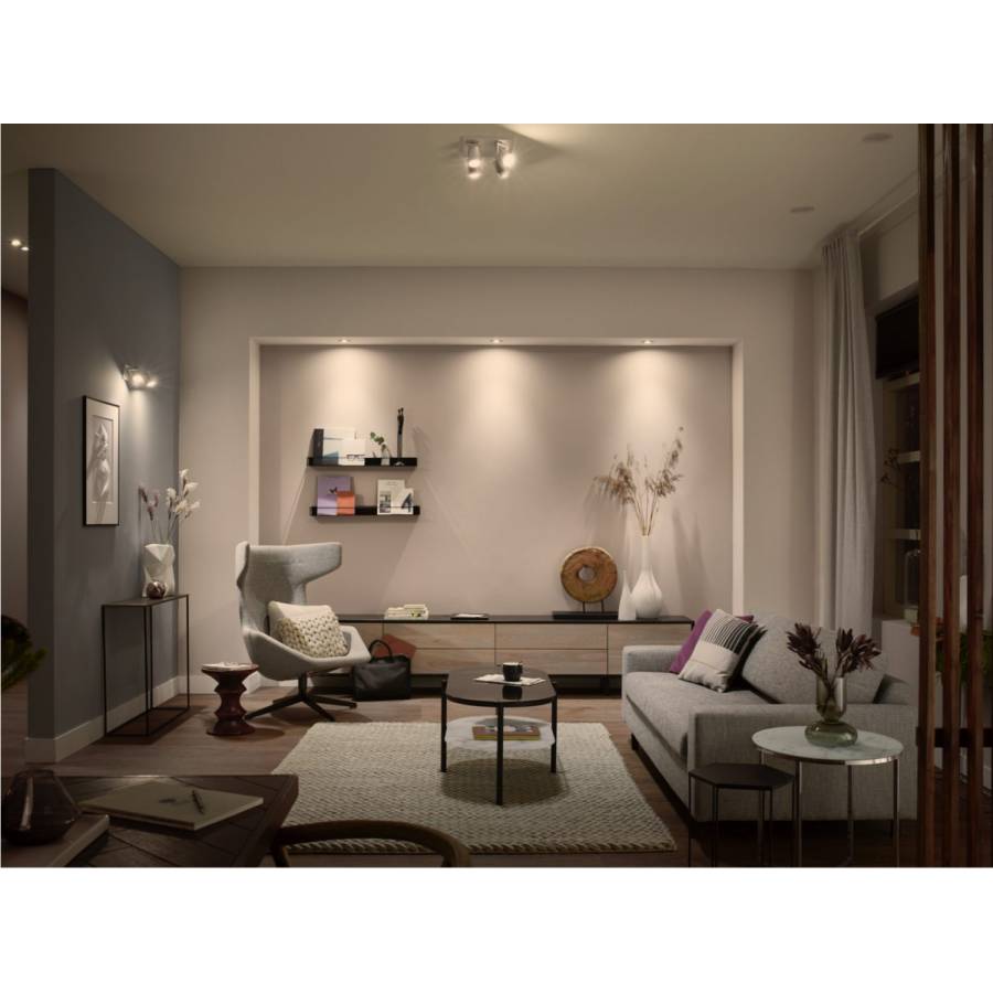 Bec Smart Philips Gu10, Lumina Alba Delicata, Control Bluetooth, Temperatura 2700 K, Diametru 50 Mm, 400 Lm, 5 W, Zigbee Light Link, Alb