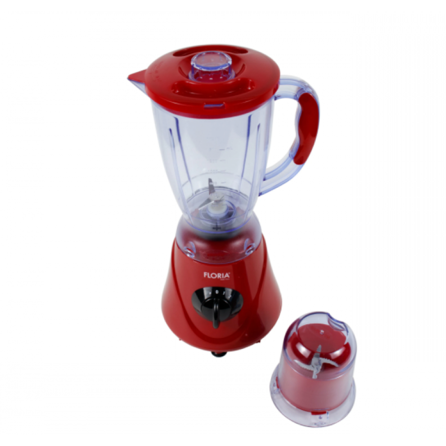 Blender Cu Rasnita, Putere 300w, 2 Viteze, Capacitate 1.6l, Lame Din Otel, Usor De Curatat Si Folosit, Rosu