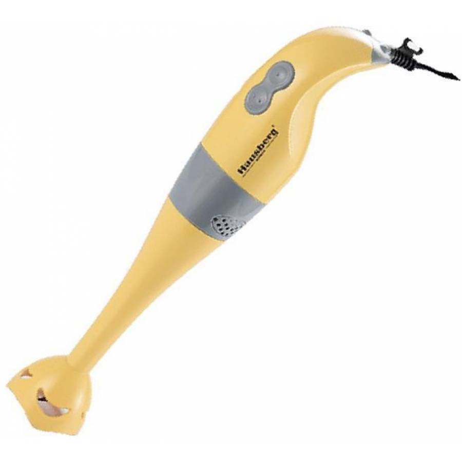 Blender De Mana Hausberg, 350 W, Lame Din Otel Inoxidabil, 2 Trepte De Viteza, Motor Din Cupru, Maner Ergonomic, Carlig Agatare, Design Ergonomic, Galben