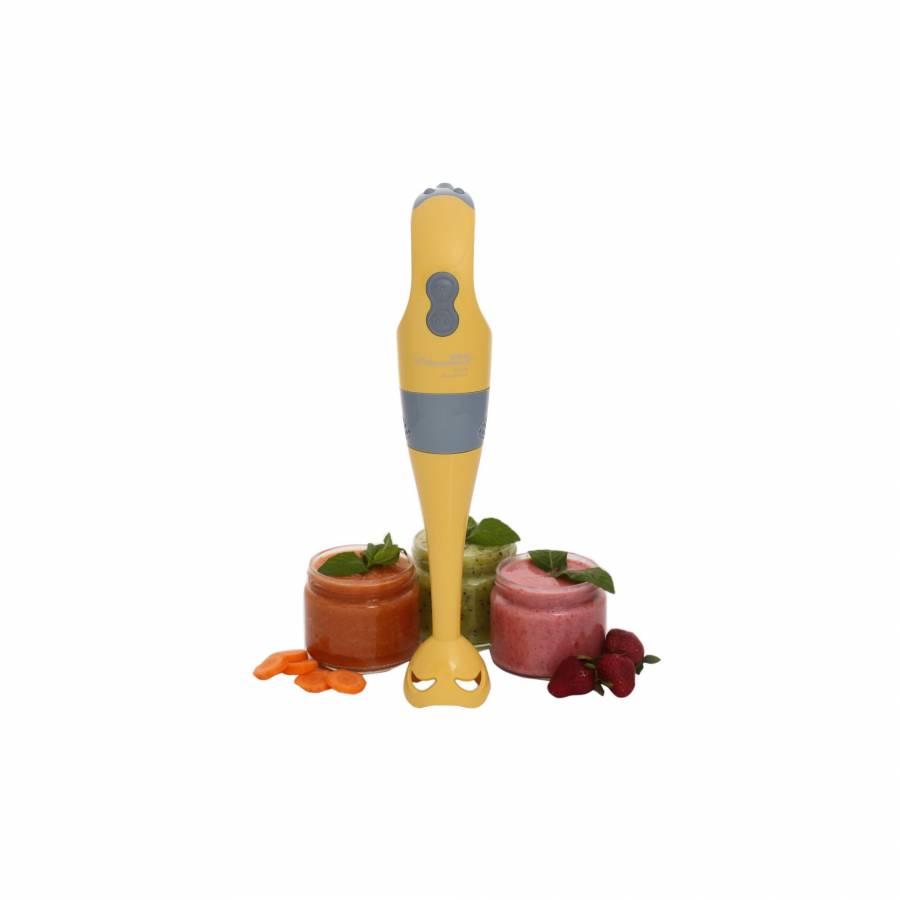 Blender De Mana Hausberg, 350 W, Lame Din Otel Inoxidabil, 2 Trepte De Viteza, Motor Din Cupru, Maner Ergonomic, Carlig Agatare, Design Ergonomic, Galben