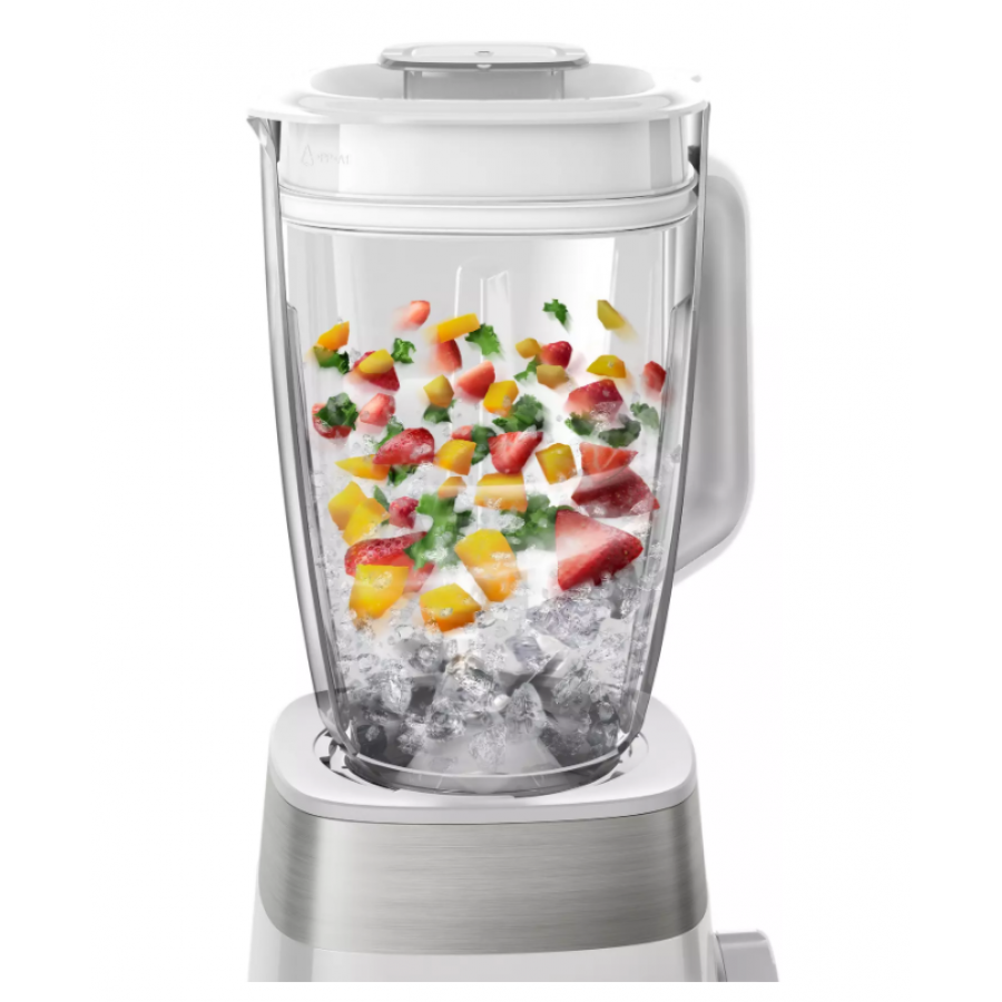 Blender Electric Philips Cu Tehnologie Problend Crush, Motor De 800 W Si 3 Setari De Viteza, Capac Detasabil, Lavabil, Buton Rotativ, Vas 2 L, Culoare Alb
