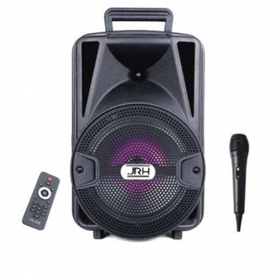 Boxa Audio Activa Jrh Cu Amplificator Integrat , Telecomanda Inclusa , Conectivitate Prin Functia Bluetooth, Port Usb, Incinta Abs , Microfon Cu Fir