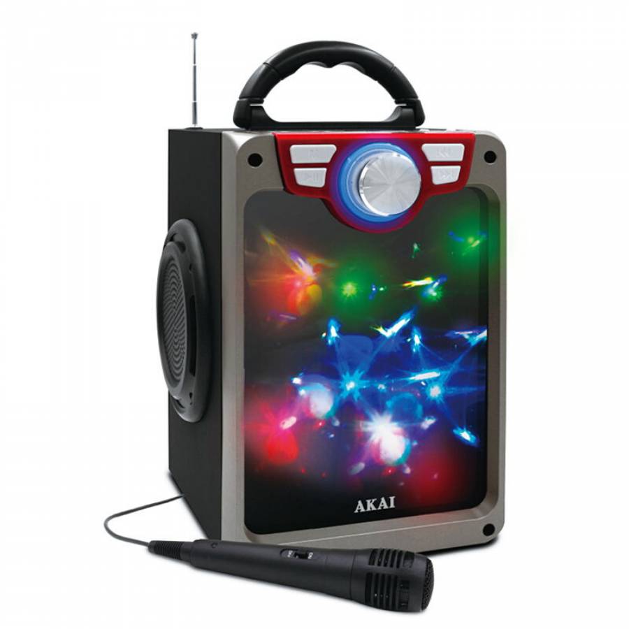 Boxa Audio Activa ,portabila, Lumini Disco , Usb , Bluetooth , Microfon Cu Fir Inclus