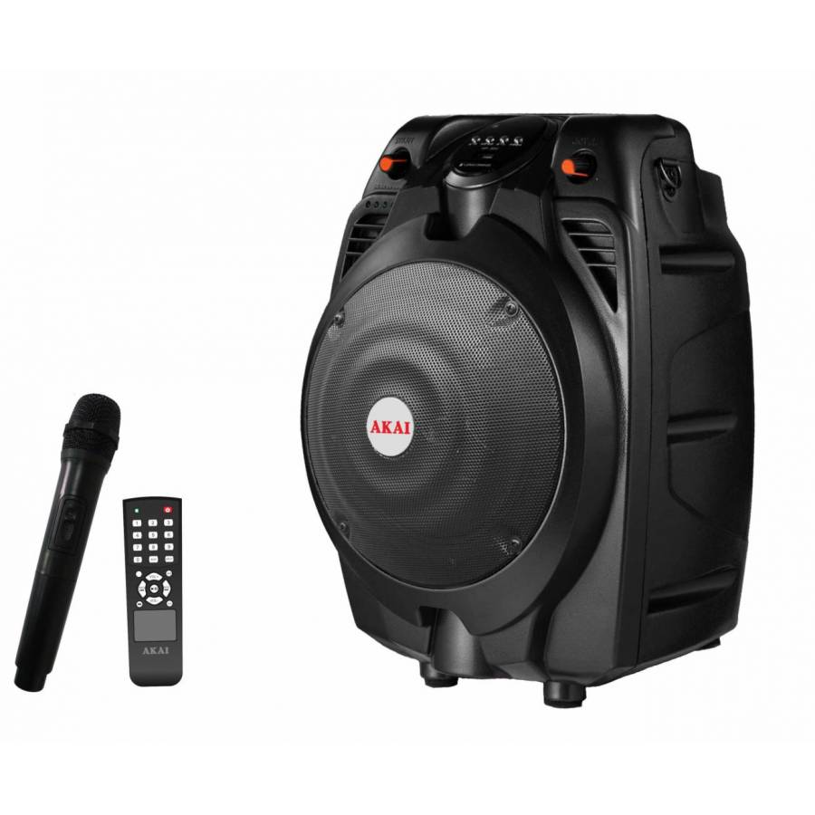 Boxa Audio Akai Dinamic , Conectare Prin Usb , Conexiune Bluetooth , Sd Card  Mmc  , Telecomanda ,microfon , Neagra