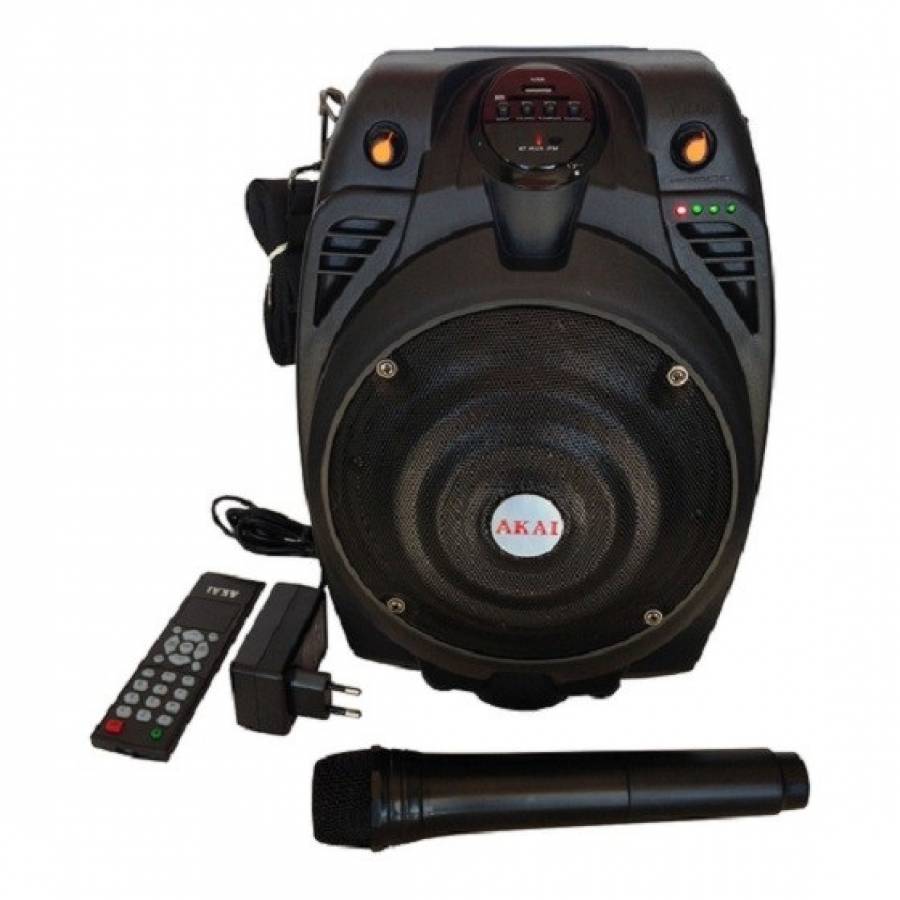 Boxa Audio Akai Dinamic , Conectare Prin Usb , Conexiune Bluetooth , Sd Card  Mmc  , Telecomanda ,microfon , Neagra