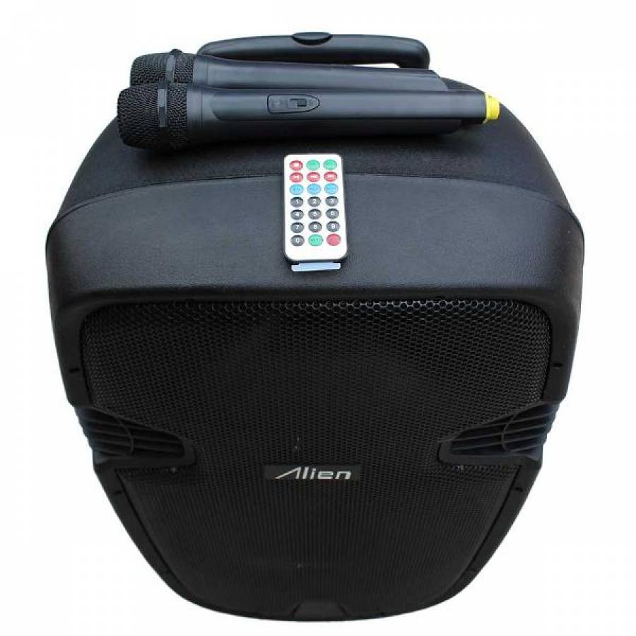 Boxa Audio Din Material Abs , Alien Cu Difuzor De 15 Inch , 2 Microfoane Wi Fi Si Telecomanda Incluse , Conectare Prin Bluetooth Si Interfata Usb , Putere Rms 70 W , Impedanta 4 Ohmi , Negru