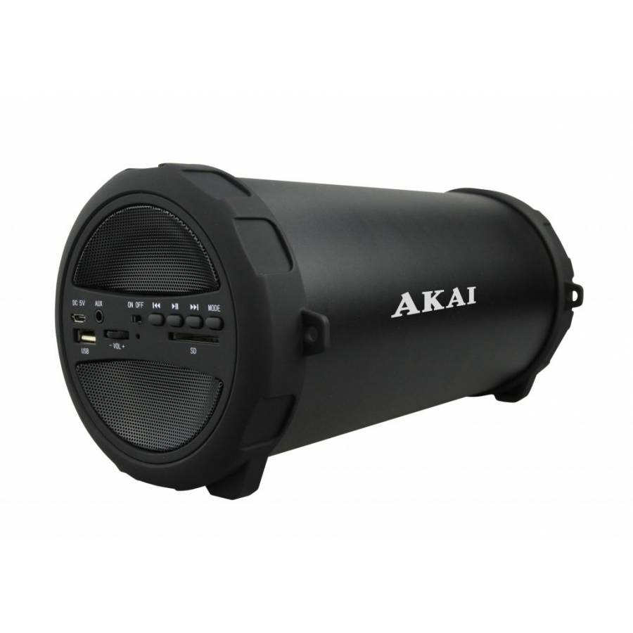 Boxa Audio Portabila Akai, Bluetooth, Aux, Usb, Sd Card, Radio Fm, Putere 10w, Usor De Transportat, Lumina Led, Negru