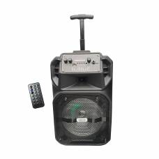 Boxa Audio Portabila De Tip Troller Lige , Conectare Prin Functia Bluetooth , Intrare Usb ,  Mp3 Player , Radio Fm, Telecomanda Inclusa  , Maner Transport , Negru