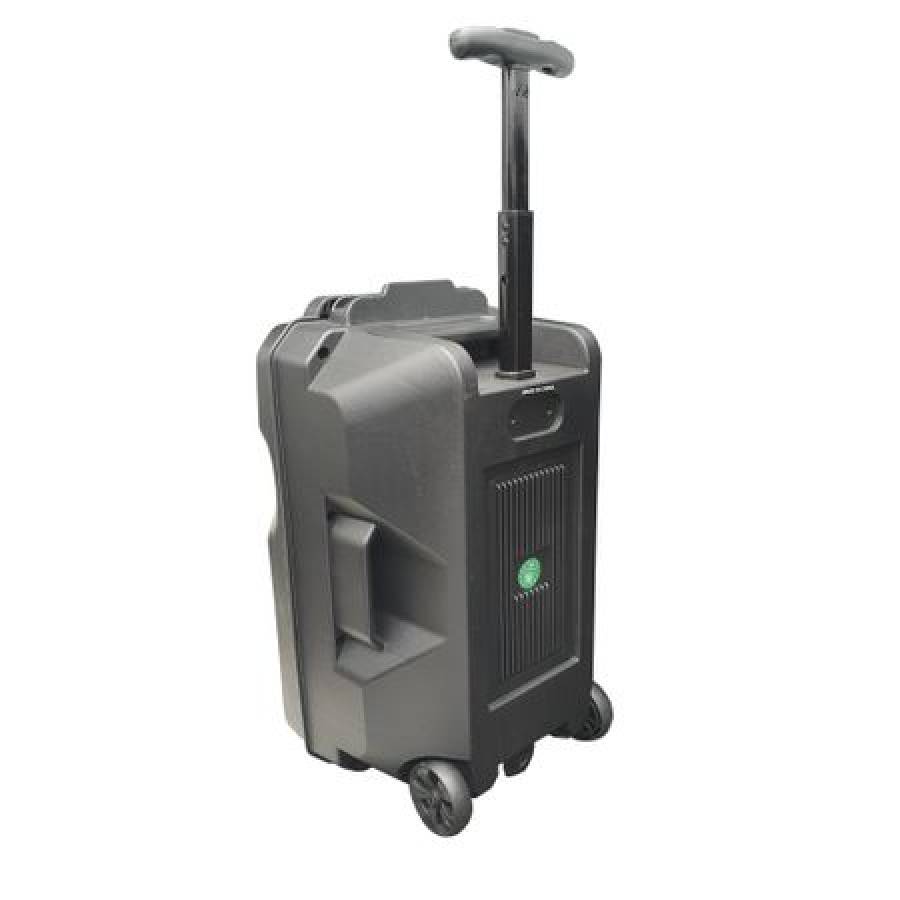 Boxa Audio Portabila De Tip Troller Lige , Conectare Prin Functia Bluetooth , Intrare Usb ,  Mp3 Player , Radio Fm, Telecomanda Inclusa  , Maner Transport , Negru