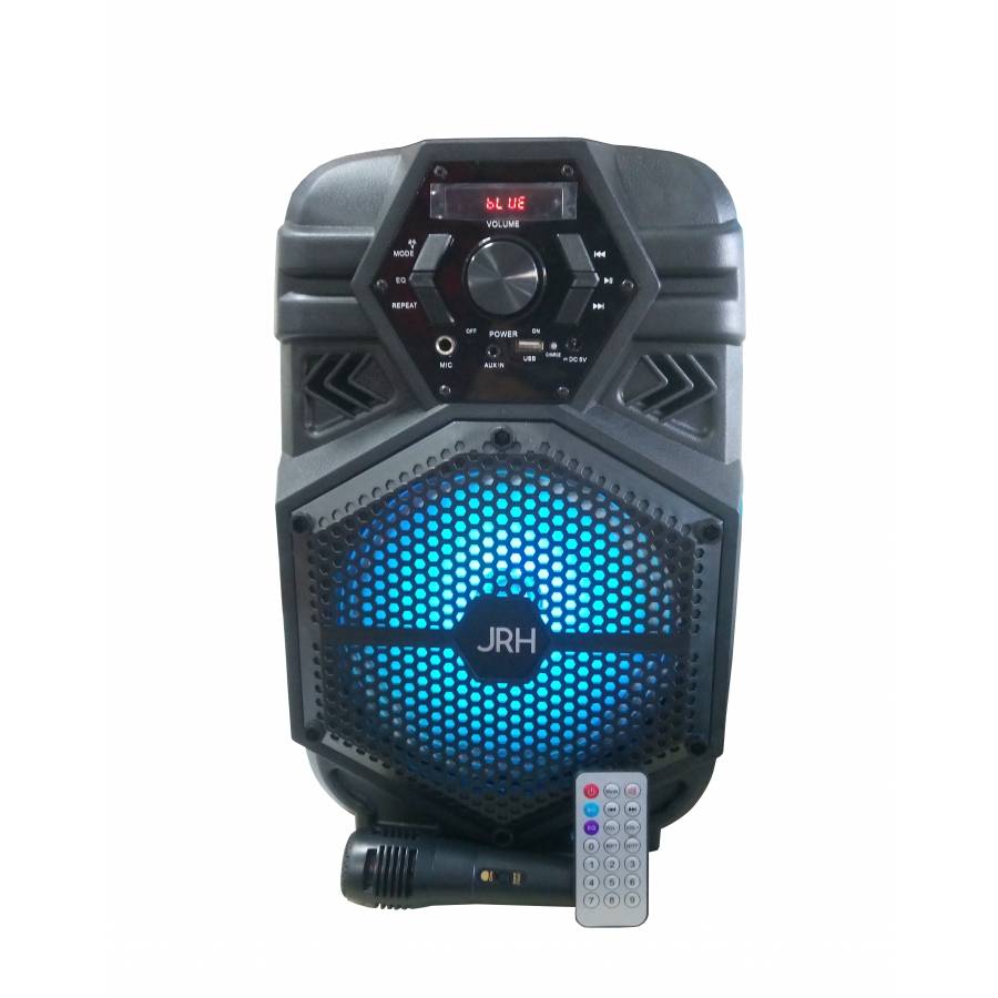 Boxa Audio Portabila Jrh  200w , Cu Bluetooth ,radio Fm , Tf Card , Aux In , Microfon Cu Fir , Joc De Lumini Pe Difuzor , Maner Din Abs