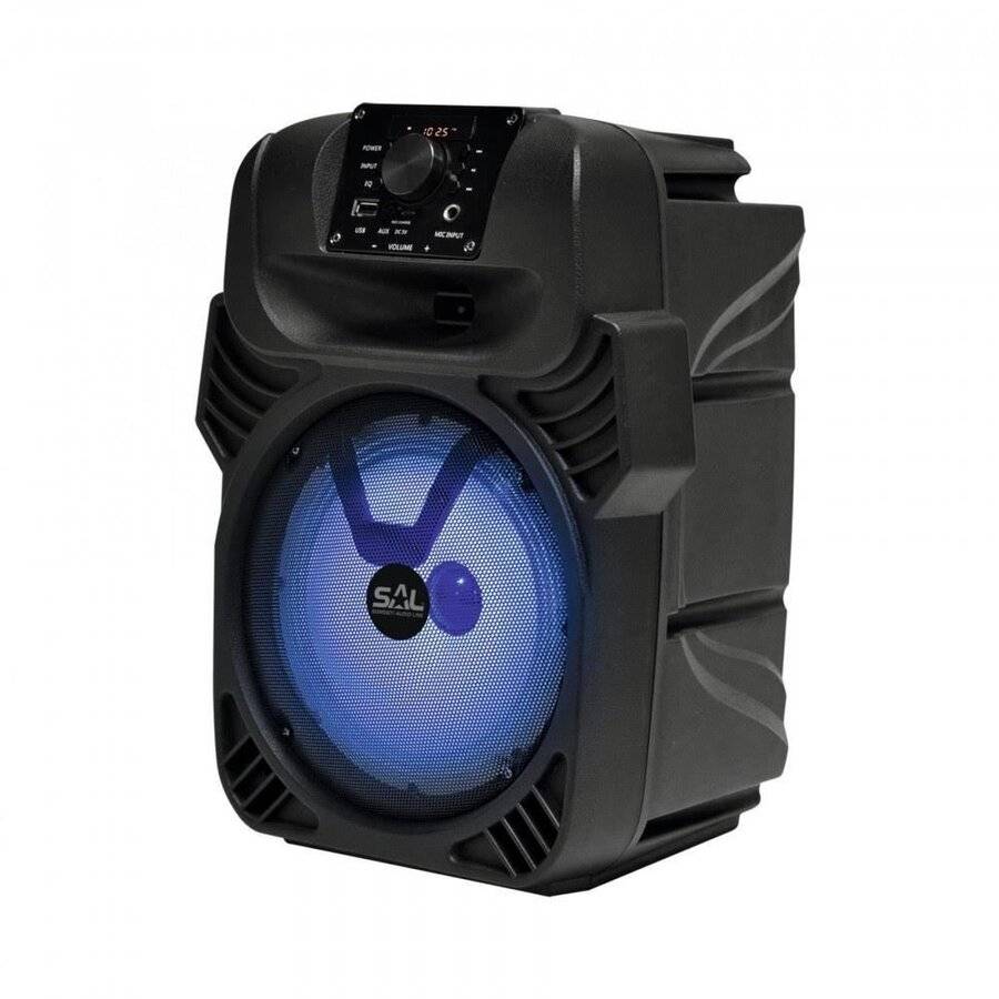 Boxa Audio Portabila Party Sal, Telecomanda Inclusa, Efect Luminos Led, Ecran Led Digital, Acumulator Li-ion Reincarcabil, Comectivitate Bluetooth, Port Usb, Slot Sd Card, Aux In, Design Modern, Negru