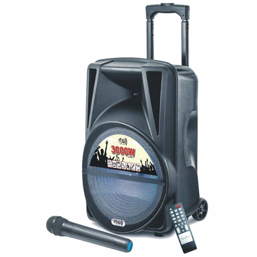 Boxa Audio Portabila Rts , Conectivitate Prin Functia Bluetooth , Afisaj Led , Port Usb , Tuner Tf , Radio Fm , Telecomanda Inclusa , Capacitate Baterie 2800 Ma , Negru