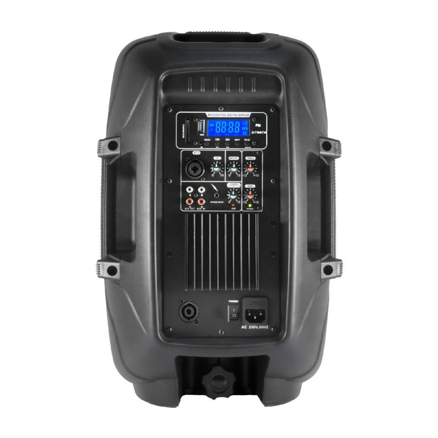 Boxa Audio Profesionala Activa , Conectare Prin Bluetooth, Radio Fm, Ecran Lcd , Putere Iesire 220 W ,port Usb, Card Sd, Sdhc, Mmc, Intrare Aux, Microfon Inclus , Line ,  Culoare Negru