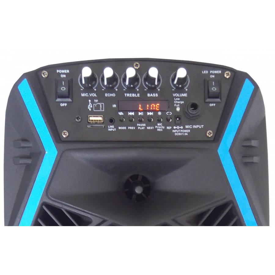 Boxa Audio Professionala 200w Cu Bluetooth , Usb Si Tf Card , Display Digital , Intrare Microfon Jack 6,5 Mm