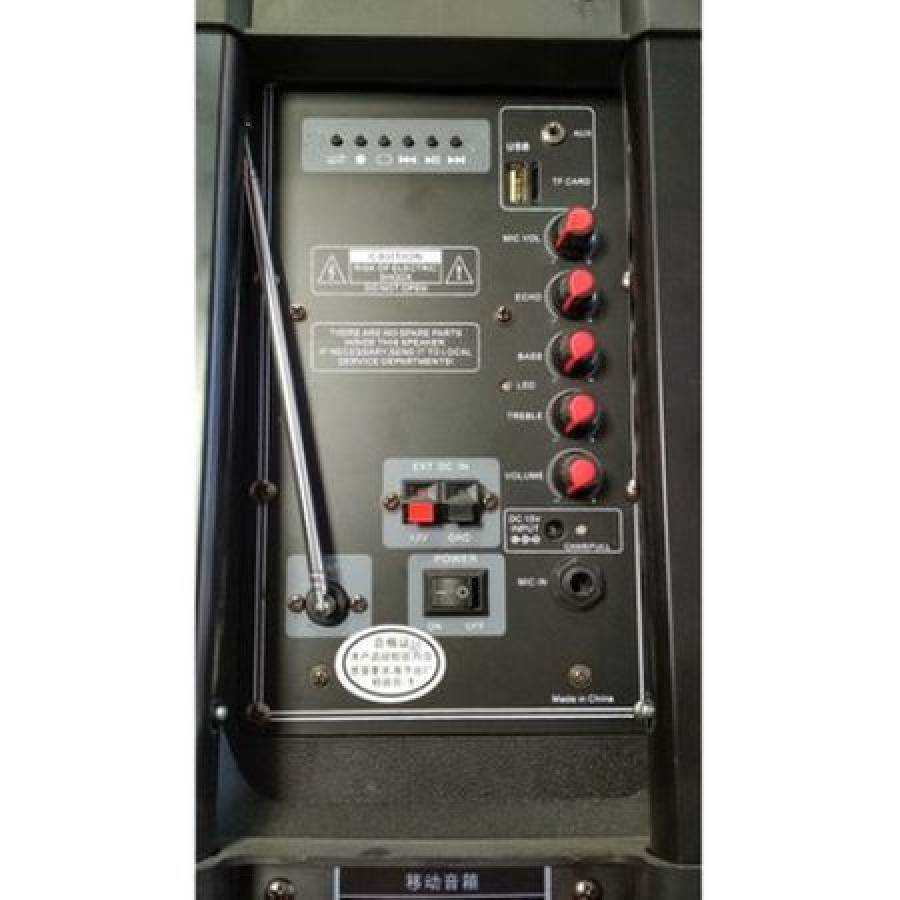 Boxa Audio Temeisheng ,conectare Prin Functia Bluetooth, Port Usb, Card Sd, Microfon Wirelesss, Telecomanda Inclusa , Difuzor De 8 Inch , Volum Separat Pentru Microfon Si Chitara , Culoare Negru