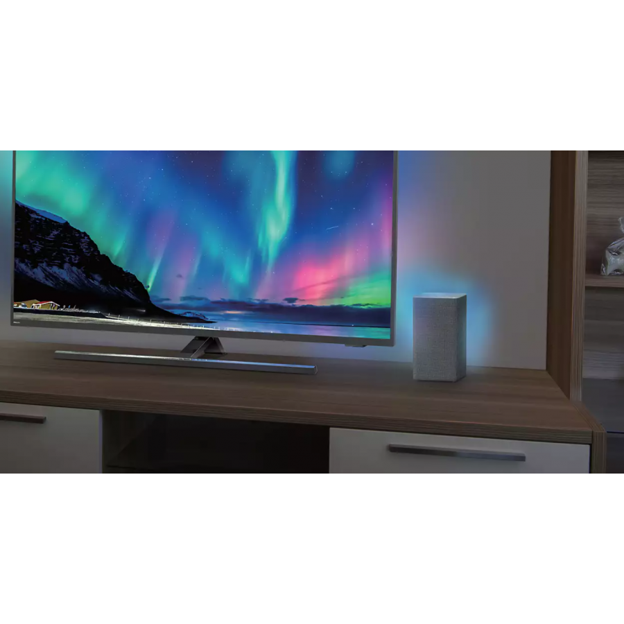 Boxa Philips Wireless Cu Asistenti Vocali, Led Multicolor Incorporat, 40%, Control Volum, Alexa Si Apple Airplay 2, Spotify Connect, 00 - 240 V 50 - 60 Hz, Gri