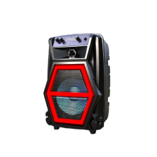 Boxa Portabila Activa, Troler, Usb, Tf Card, Bluetooth, Radio Fm, Aux, Display Led, Telecomanda, Lumini Led, Putere 10w, Design Ergonomic, Usor De Folosit, Negru