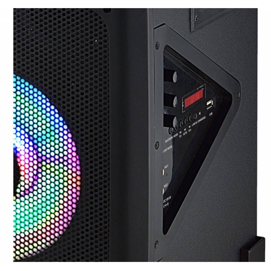 Boxa Portabila Audio, 30w, Bluetooth, Usb, Aux In, Fm, Afisaj Led, Glob Rgb, Karaoke, Troler, Telecomanda, Culoare Negru