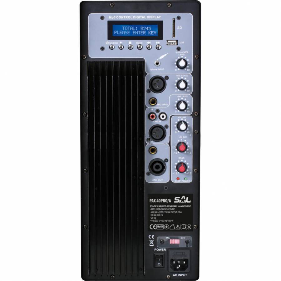 Boxa Portabila Audio Activa Klausstech Cu Mp3 Player, Putere Rms 400w, Intrare Usb, Slot Card Sd, Sdhc, Mmc , Intrare Aux, Intrare Mic, Line In , Culoare Negru