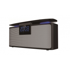 Boxa Portabila, Bluetooth 4.2, Radio Fm, Tf Card, Usb, Cu Ceas, Putere 12w, Baterie 2200 Mah, Bass Puternic, Sunet Hifi, Lumini Led Ajustabile, Negru/argintiu