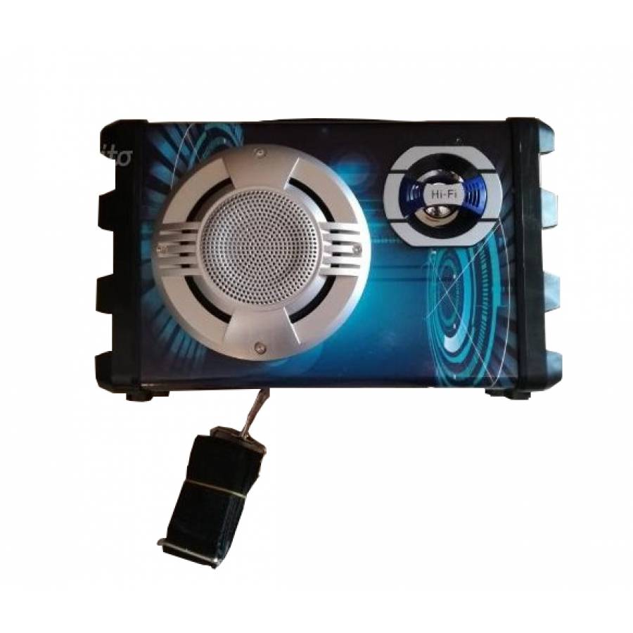 Boxa Portabila Cmik Cu Maner Si Curea De Umar , Cu Port Usb , Tf Card , Aux In Si Telecomanda Inclusa ,  Radio Fm