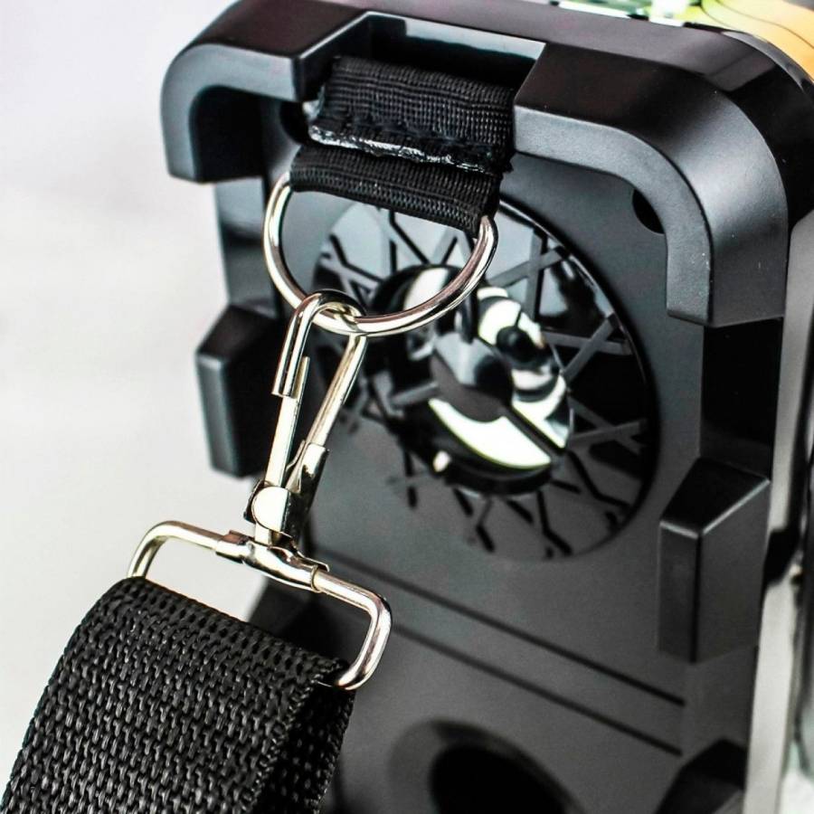 Boxa Portabila Cmik Cu Maner Si Curea De Umar , Cu Port Usb , Tf Card , Aux In Si Telecomanda Inclusa ,  Radio Fm