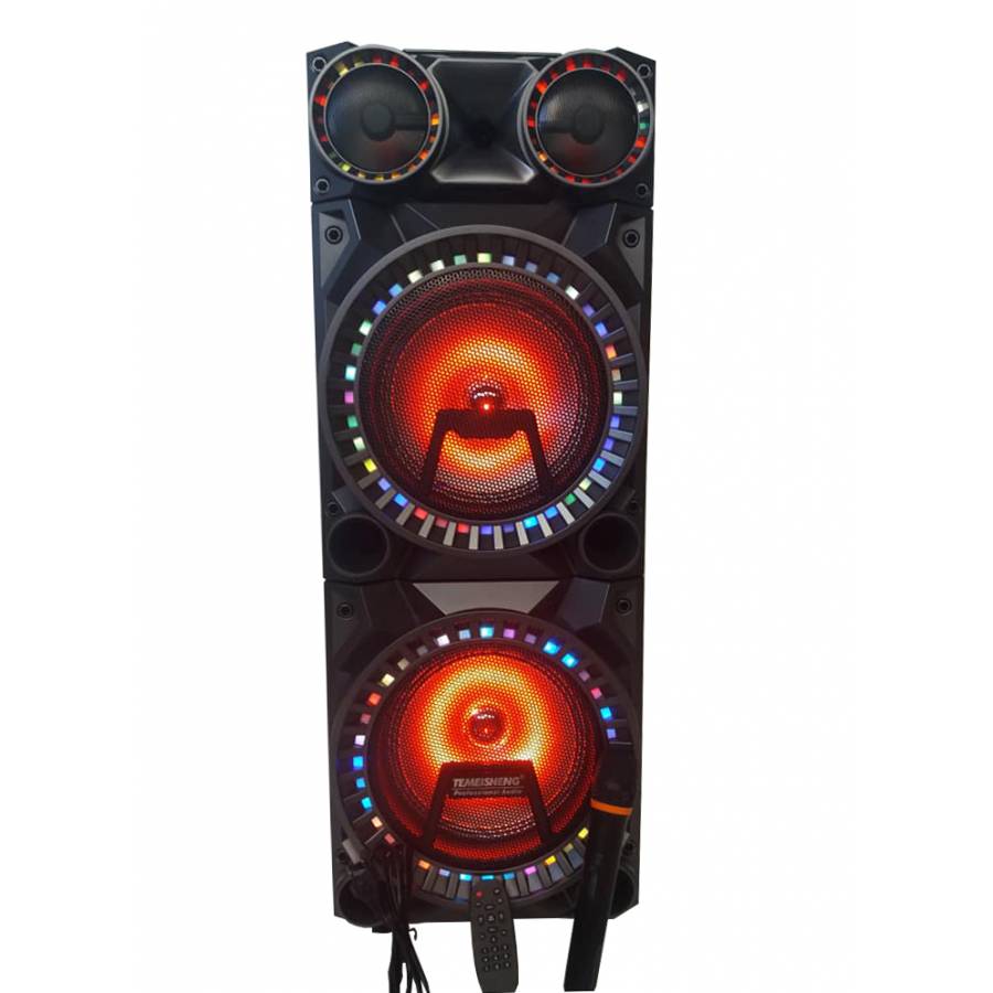 Boxa Portabila , Cu Bluetooth , Lumini Pe Woofere , Cititor Usb , Sd Card , Microfon Wireless , Telecomanda