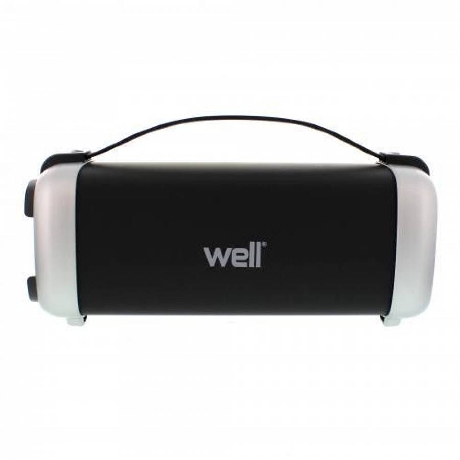 Boxa Portabila Cu Conectivitate  Bluetooth Exalt Well , Maner De Transport , Radio Fm ,  1800 Mah , Raspuns Frecventa 100hz - 20khz  , Splashproof , Negru/alb