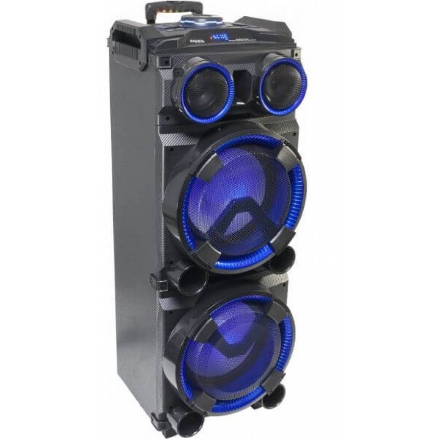 Boxa Portabila Ibiza Dj  , Lumini Woofere , Troler , Cititor Usb , Sd Card