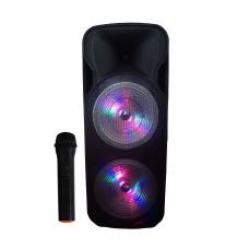 Boxa Portabila Jrh , Conectivitate Bluetooth  , Li-ion 10000 Mah , Frecventa 261.8 Mhz +239,4 Mhz ,  Port Usb , Tf Card , Led Light Disco , Microfon Wireless, Display Digital, 3 Intrari Jack 6,3mm , Negru