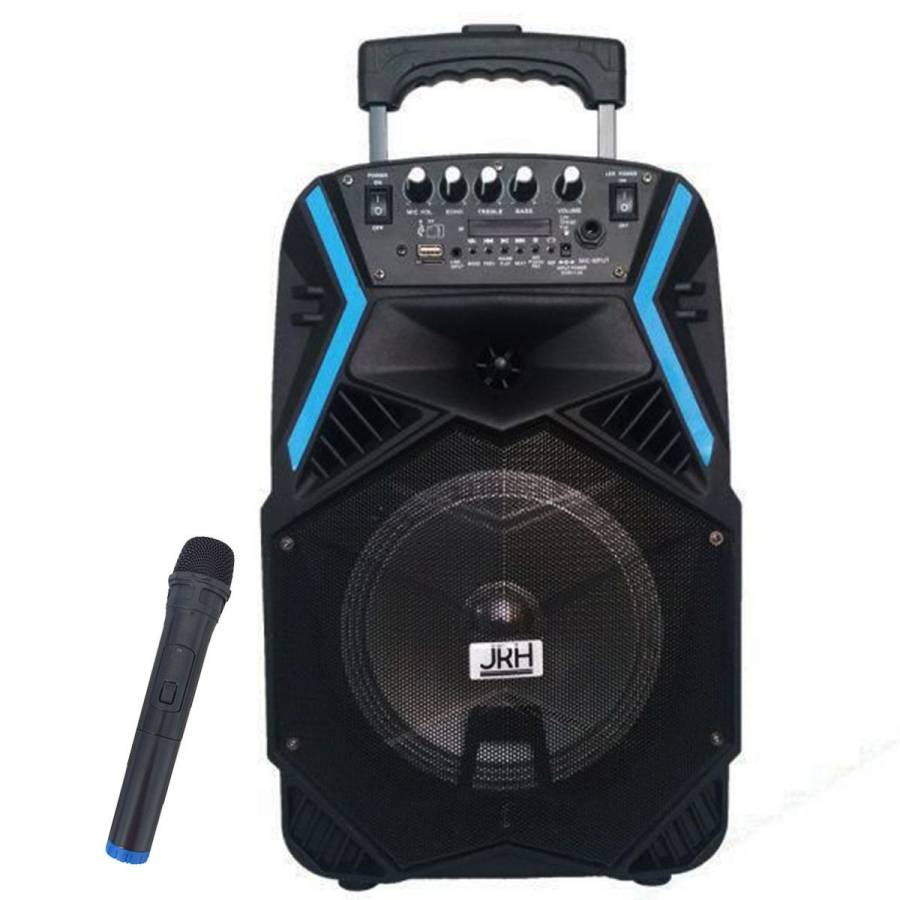 Boxa Portabila Jrh Cu Port Usb , Tf Card ,conectivitate Bluetooth , Radio Fm , 220v- 50hz/60hz , Microfon Wireless , Neagra