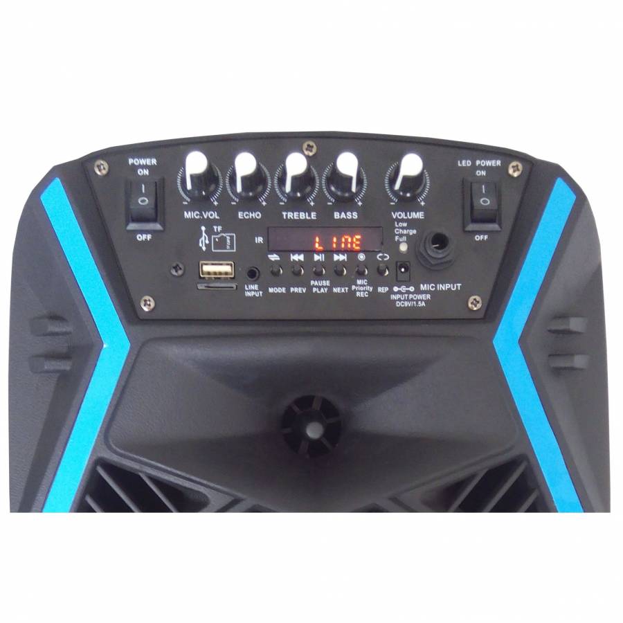 Boxa Portabila Jrh Cu Port Usb , Tf Card ,conectivitate Bluetooth , Radio Fm , 220v- 50hz/60hz , Microfon Wireless , Neagra