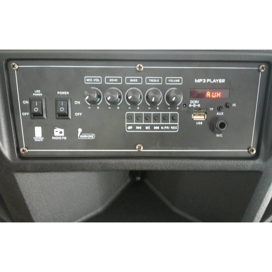 Boxa Portabila Jrh , Putere Muzicala 1000 W , Port Usb , Radio Fm , Conectivitate Bluetooth , ,microfon Wireless , Led Light , 2200  Mah , Negru