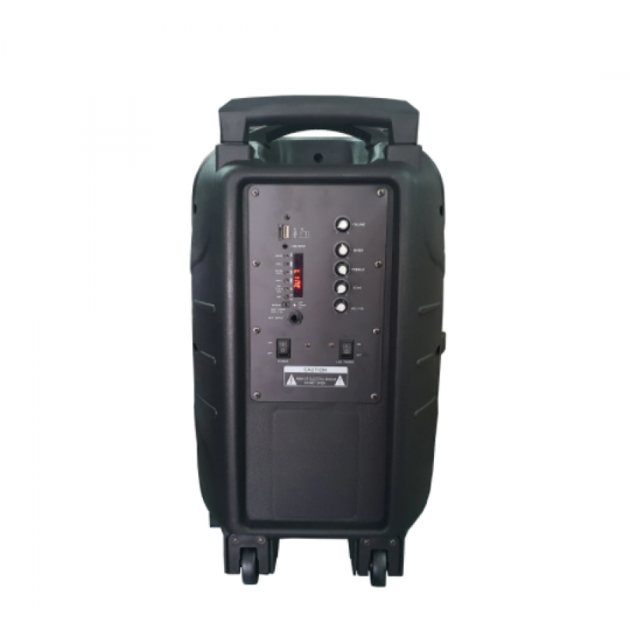 Boxa Portabila Klausstech, Tip Troler, Usb, Tf Card, Mp3 Player, Microfon, Putere 400w, Microfon Wireless, Lumina Led, Negru