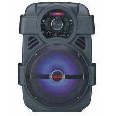 Boxa Portabila, Putere 10w, Bluetooth, Aux 3.5mm, Usb, Radio Fm, Karaoke, Lumini Led, Display Lcd, Difuzor 8 Inch, Negru