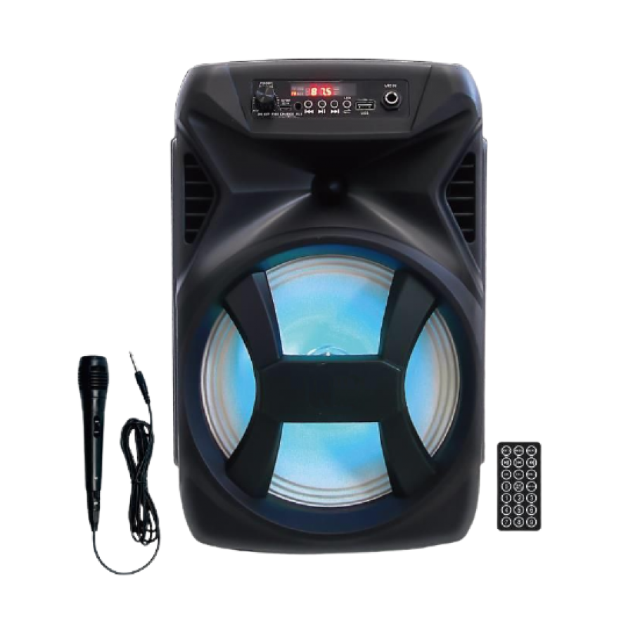 Boxa Portabila, Troler, Usb, Tf Card, Bluetooth, Radio Fm, Aux, Display, Telecomanda, Putere 150w, Design Ergonomic, Usor De Folosit, Negru