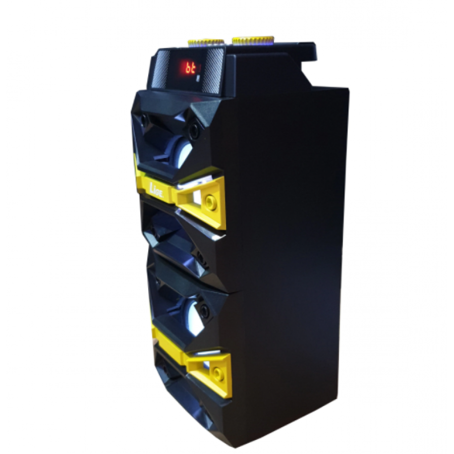Boxa Portabila, Usb, Tf Card, Bluetooth, Fm, Aux, Lumini, Microfon, Telecomanda, Difuzor 4 Inch, 1500 Mah, Ecran Lcd, Mixer Integrat, Usor De Folosit, Ergonomica, Negru/galben