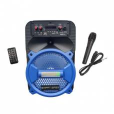 Boxa Profesionala Portabila Klausstech, 50 W, Display Led, Microfon Inclus, Telecomanda Inclusa, Conectivitate Bluetooth, Port Usb, Slot Card Sd, Radio Fm, Aux In, Dimensiuni Reduse, Negru&albastru