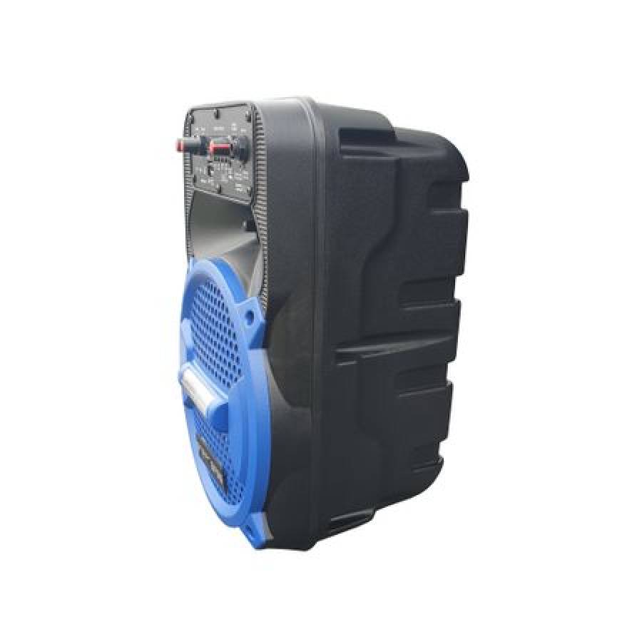 Boxa Profesionala Portabila Klausstech, 50 W, Display Led, Microfon Inclus, Telecomanda Inclusa, Conectivitate Bluetooth, Port Usb, Slot Card Sd, Radio Fm, Aux In, Dimensiuni Reduse, Negru&albastru