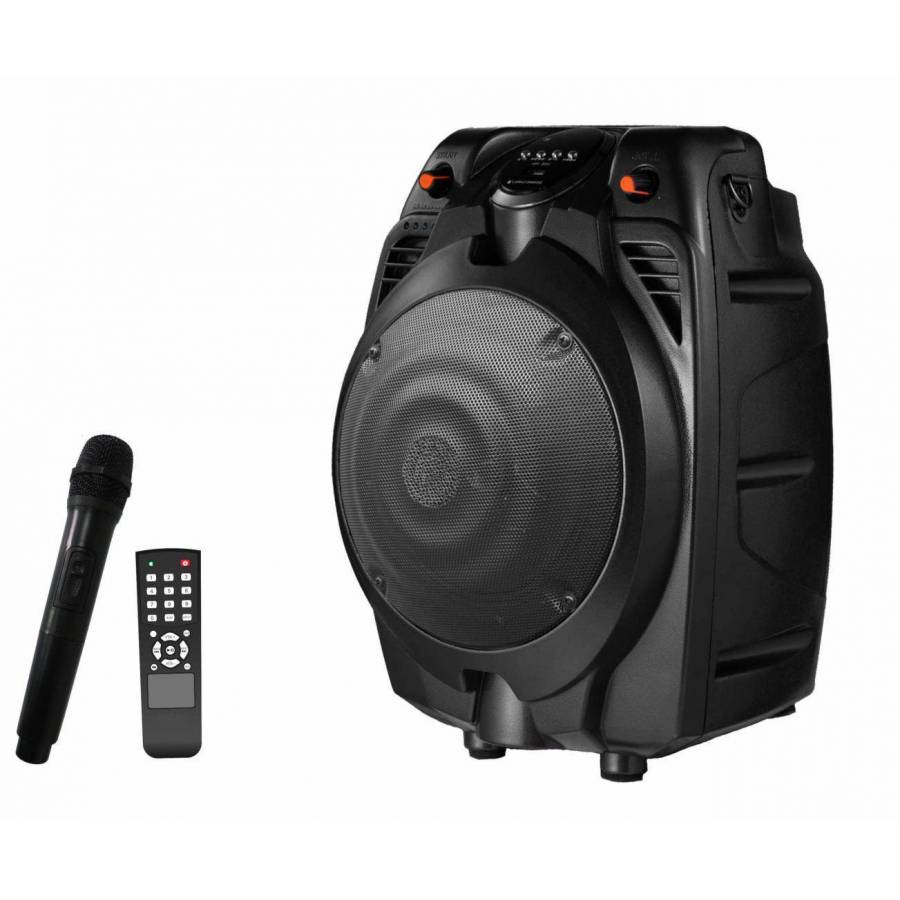 Boxa Profesionala Portabila Akai, Putere 30 W, Microfon Wireless Inclus, Telecomanda Inclusa, Conectivitate Bluetooth, Port Usb, Slot Sd Card, Aux In, Acumulator Reincarcabil, Design Modern, Negru