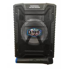 Boxa Profesionala Portabila Klausstech, Tip Troler, Putere 70 W, Microfon Wireless Inclus, Difuzor 8 Inch, Conectivitate Bluetooth, Port Usb, Aux In, Fm Radio, Slot Sd Card, Acumulator Reincarcabil, Design Modern, Negru