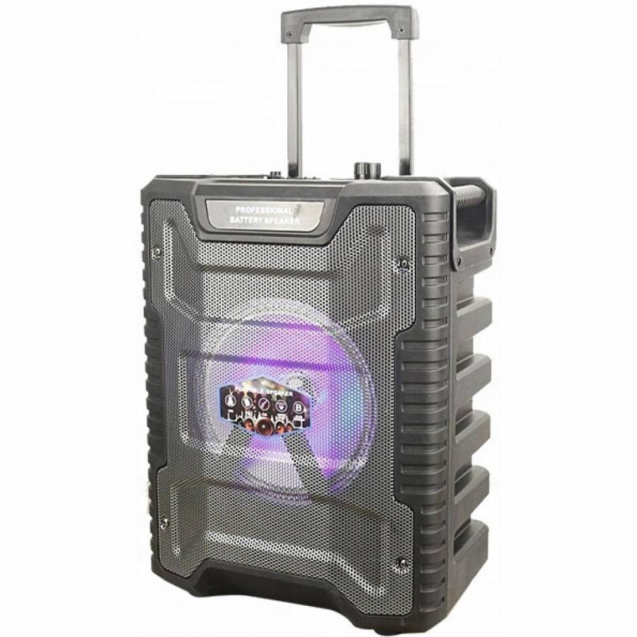 Boxa Profesionala Portabila Klausstech, Tip Troler, Putere 70 W, Microfon Wireless Inclus, Difuzor 8 Inch, Conectivitate Bluetooth, Port Usb, Aux In, Fm Radio, Slot Sd Card, Acumulator Reincarcabil, Design Modern, Negru