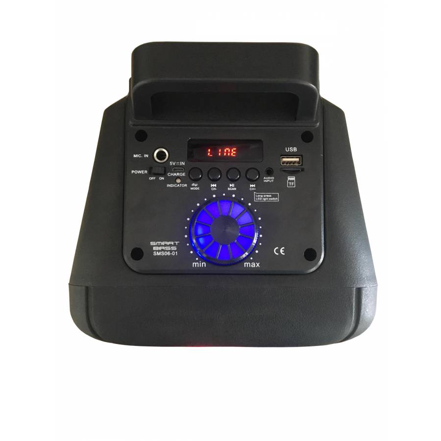 Boxa Profesionala Portabila, Putere 150 W, Display Led, Microfon Inclus, Telecomanda Inclusa, Conectivitate Bluetooth, Port Usb, Slot Card Sd, Radio Fm, Aux In, Frecventa 45 Hz - 20 Khz, Negru