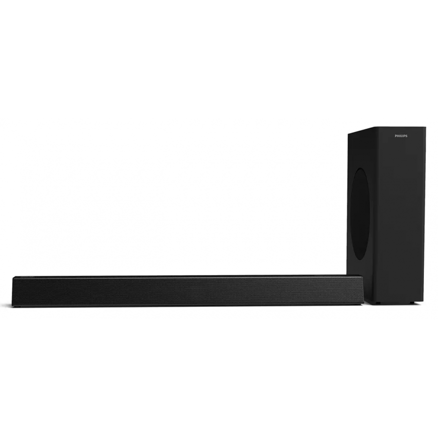 Boxa Soundbar Philips Cu Dolby Digital, Putere 160 W, Subwoofer Wireless 2.1 Ch, Hdmi Arc, Subwoofer Activ Wireless, Montare Pe Perete, Bluetooth, Negru
